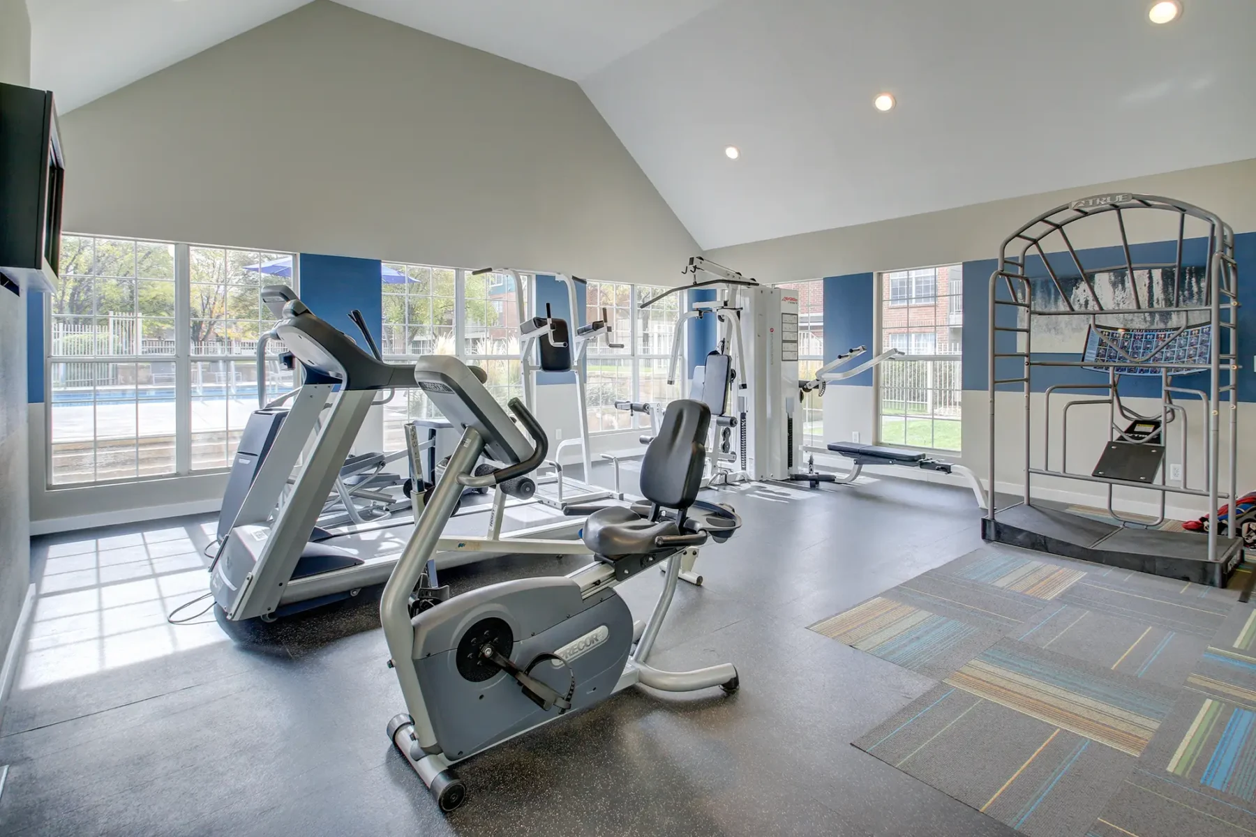 Fitness center with strength training and cardio equipment